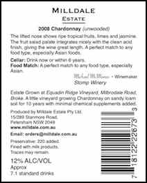 Milldale Label Back Chard UW